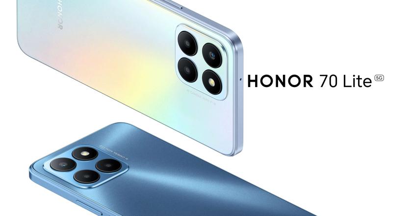 Honor 70 Lite 5G: бюджетный смартфон с LCD-дисплеем на 90 Гц, чипом Snapdragon 480 Plus и камерой на 50 МП