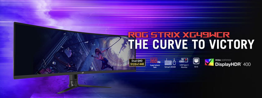 ASUS представила игровой монитор ROG STRIX XG49WCR с WHQD-экраном на 49 дюймов и поддержкой 165 Гц