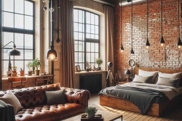 Studio apartment in loft style