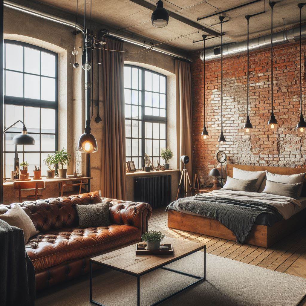 Studio apartment in loft style